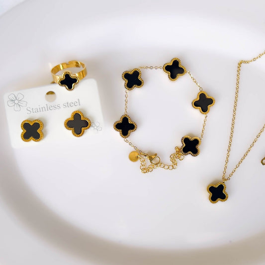 Clover Set with Adjustable Ring